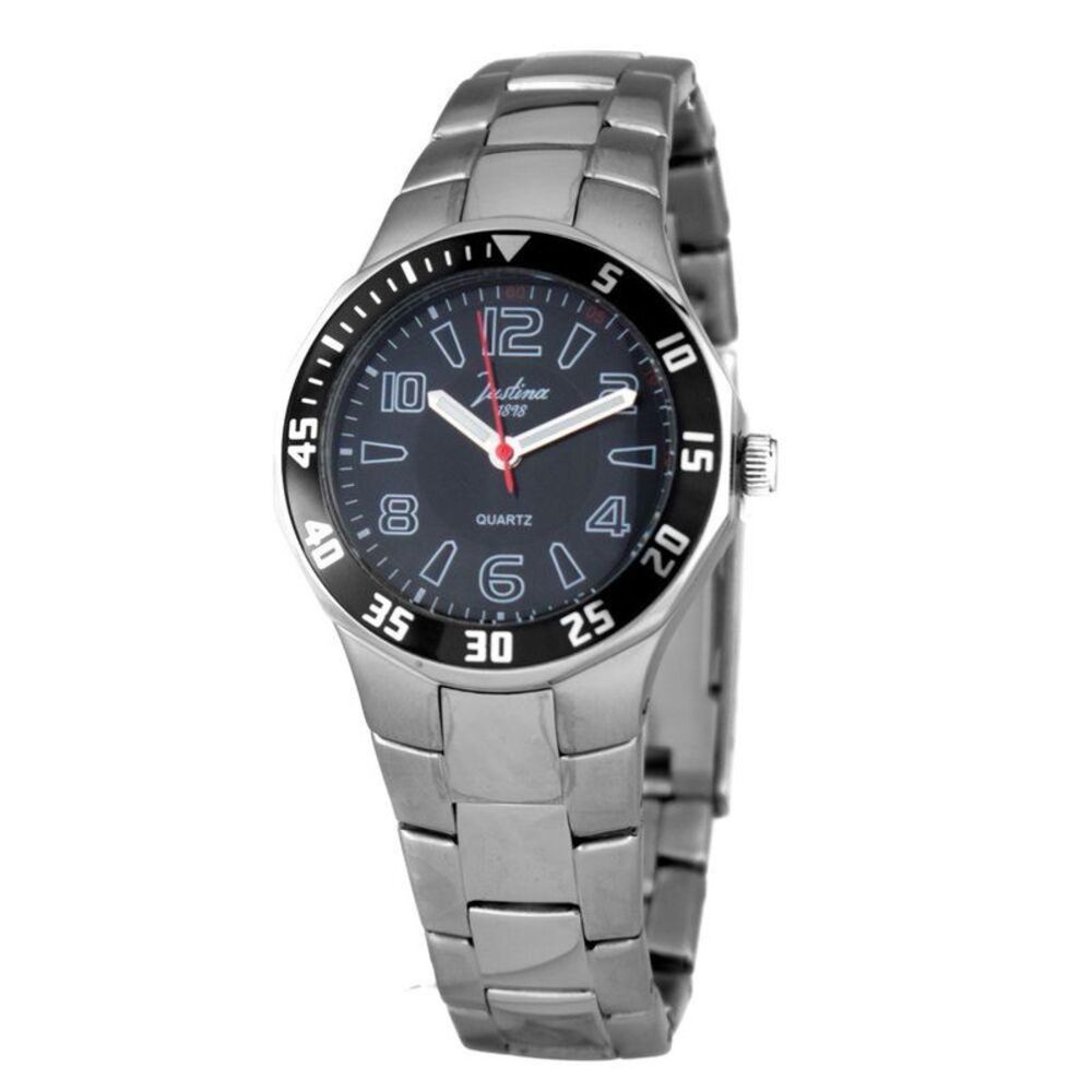 JUSTINA Stainless Steel Sport Watch with Finish Women Silver Watches